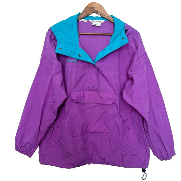 Columbia Other - Vintage Purple Columbia Hooded Pullover with pockets and drawstring Large EUC